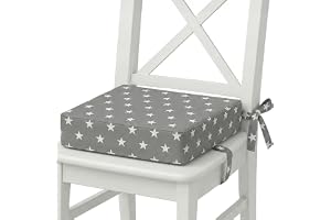 Sittdyna Barn 32x32x8 cm till Matbordet Sitthöjare med Barnstol | Sitthöjare med justerbara remmar halkfri undersida avtagbart överdrag för matbord fast lätt skum bekväm Giraffer