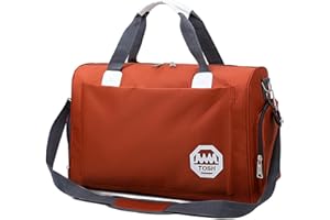 YDFYX Sac de Voyage Pliant de Grande Capacité, Léger de Portable Sac de Voyage Homme Femme Week-End Sacs de Sport Convient pour Sports de Plein air, Voyages, randonnée, Camping (Orange)