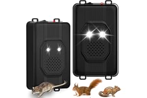 Sodwot 2 Stück Marderschreck Auto - Marderabwehr mit Ultraschall für Auto Anschluss 12V Autobatterie, Marderschutz Mobil Sofortige r mit Blitzlicht, für Motorraum, kfz, Haus, Dachboden, Garten