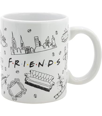 Coffret 8 tasses - friends - modèles variés Couleur blanc et noir Table