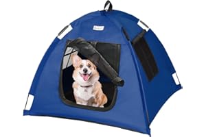 BABYEZZ Cat Tent Outdoor/Indoor, Cat and Dog Waterproof Tent House, Washable Dog Bed, Indoor/Outdoor Cave Nest Bed Small Dog House (Blue, S)