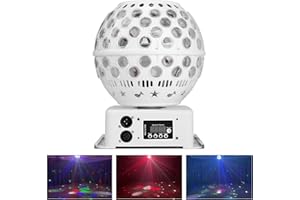 LITTLEBOYNY Sfere da discoteca con telecomando, luce da discoteca per feste, LT300 musica suono attivato DJ discoteca luci effetto fascio luce per Halloween compleanno party bar discoteca KTV