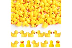 Cozary 100 Stück Mini Enten Harz Gelb, Gelbe Kleine Enten, Miniatur Enten für Dekoration Miniaturgarten Landschaftsgärten, Bonsai, Versteckt Spiel, Fischbecken und Aquarien verwendet