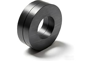 Burnur Grade C8 Ceramic Ring Magnet, OD 60 mm x ID 24mm x 10 mm 2.4" Large Ferrite Magnets. 2 Pack
