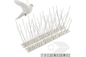 badaren Pic Anti Pigeon, 10 Pièces x25cm Pique Anti Pigeon, Anti Pigeon, Pic Pigeon Inoxydable, Repulsif Pigeon, Anti Pigeons pour Balcon, Pic Anti Oiseaux pour Corbeaux, Moineaux, Chats-2.5 M (A)