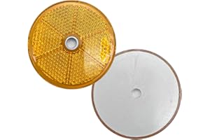 DOJA Barcelona | Reflectante para Remolques Redondo Universal | Pack 10 Amarillo | Reflectantes Remolque, Catadrioptico Caravana, Catadioptrico Tractor, Catadioptrico Moto, Coche