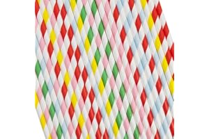 TALKING TABLES Lot de 100 pailles en papier multicolores