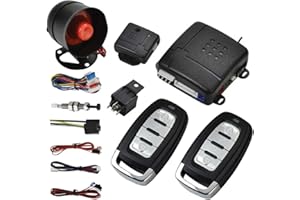 MASO Estilo 6 - Kit de Cierre centralizado Universal para Coche, con Sensor de Impacto + Caja de Control + 2 Controles remotos de Repuesto para Cierre centralizado del Coche