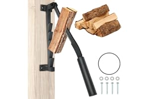 CONBLOM Firewood Kindling Splitter, Wall Mounted Manual Log Splitter Wood Splitter with Screws, Portable Splitting Wedge for Camping Home Outdoor