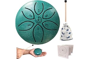 EVERJOYS mini steel tongue drum Regentrommel Stahlzungentrommel 3 Zoll 6 Töne C-Key Handpan Drum Percussion Instrument Ätherische Trommel mit Stofftasche, Musikbuch und Schlägel, Musik Geschenk für Kinder