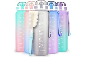 CodiCile Trinkflasche 1l, Umweltfreundlich Wasserflasche Sport, BPA freie Getränke Flasche, 100% Auslaufsichere Trinkflasche Sport, Robuste und langlebige Wasserflasche für Fitness, Sport im Freien