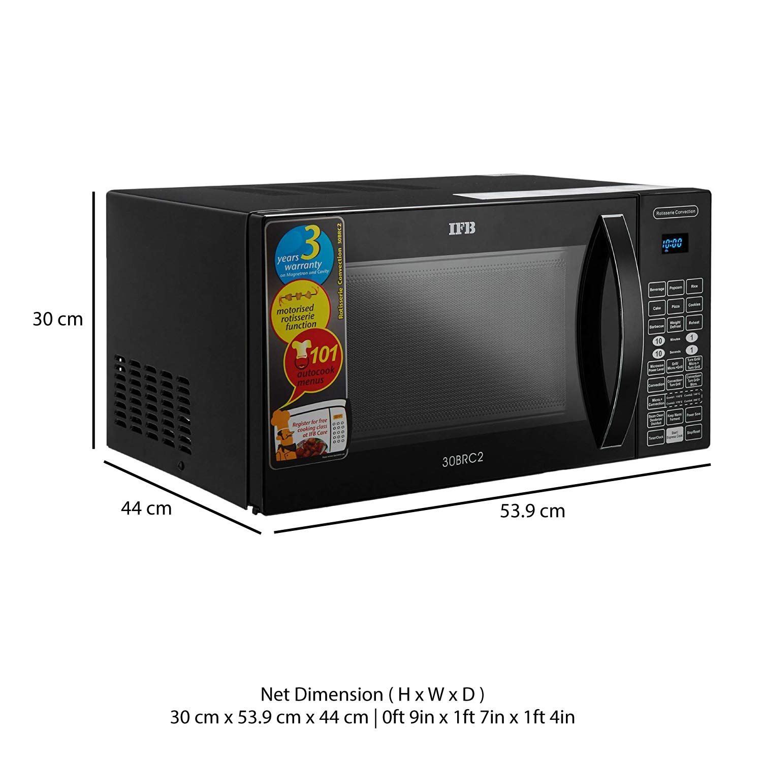 IFB 30 L Convection Microwave Oven (30BRC2, Black) Standard - Image 8