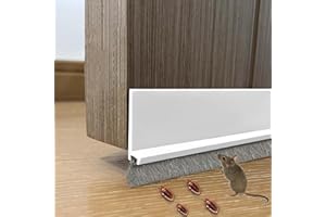 GEBRAZY Joint Porte, 100cm Boudin de Porte Isolant Auto-Adhésif, Bas de Porte Isolant Isolation Phonique with Brosse, Idéal pour L'Isolation Contre Le Froid, Le Bruit & l'humidité, Anti-Poussière