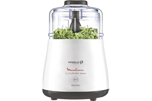 Moulinex Hachoir électrique, 1000 W, Hache, Mixe, Viande, Légumes, Herbes, Ails, Oignons, Fruits secs, Fabriqué en France, La Moulinette, Blanc DPA141