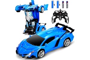 Dolanus Toys for 3-8 Year Old Kids: Transforming Remote Control Car Toys Gifts for 3 4 5 6 7 8 9 10 Year Old Boys Toy Birthday Presents Transformable Rechargeable Robot RC Cars 360° Rotating
