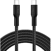 Belkin Eco &Ouml;rg&uuml;l&uuml; USB-C - USB-C Kablosu, 3 m, 240 W, Yumuşak, Esnek Hızlı Şarj Kablosu, iPhone 16, Galaxy S25, Pixel 9, MacBo