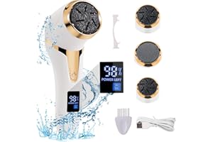 Pedicure Elettrico Professionale Piedi, CIBITA Rimuovi Calli Piedi Elettrico Lime per la cura dei piedi Calli Piedi Rimozione per Calli e Duroni la Pelle Morta/ 2 Velocità/ 3 Teste di Molatura/Bianco