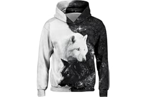 Freshhoodies Sweat-Shirt à Capuche Enfants Imprimé 3D Drôle Manches Longues Poche Capuche Pull pour Garçons Et Filles 5-16 Ans (M-XXXL)