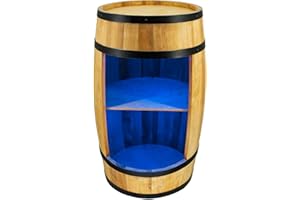 ‎CREATIVE COOPER CREATIVE COOPER Weinregal Holz mit LED-Leuchten - Weinschrank Mini Bar - Alkohol Schrank Mann - Barschrank - Fass bar - 80cm hoch - Retro deko Bar Regal - Hausbar Theke - Fassbar - Fassmöbel (Eiche)