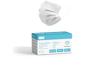 Masques Chirurgicaux Type IIR MiMask (20 our 50 pcs) fabriqués en Europe, norme UE EN-14683:2019+AC:2019