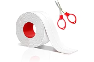 HonexCesng Joint Salle de Bain, Joint Baignoire Autocollant, Ruban Etancheite Adhesif, Anti Moisissure et Imperméable, Plinthe Souple Autoadhésive Adapté à Cuisine, Toilettes, Douche, Coin.