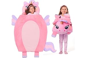 JOIEDOMI -Colchoneta para Siesta para niños pequeños de 152 x 99 cm con Almohada y Manta para niños en Edad Preescolar a Partir de 3 años - Saco de Dormir para niños