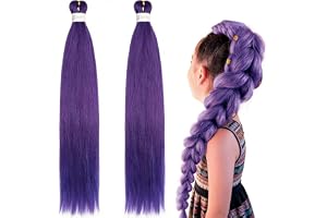 2 st lila flätor hårförlängning kpop cosplay hårförlängning lila fläta för anime cosplay halloween party