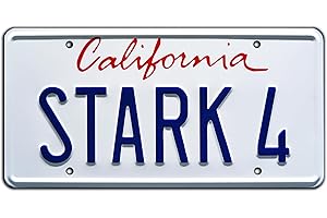 CELEBRITY MACHINES Iron Man | Stark 4 | Metal Stamped License Plate