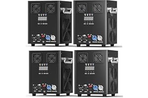 Erreyht Pyrotechnic Machine, 4PC Black 530W DMX Machines, Remote Control, for Parties Halloween Christmas Weddings Sporting Events