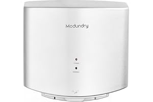 Modundry Secador de Manos Compacto Electrónico de Alta Velocidad, Automático Secadora de Manos Comercial y Hogar, Baño y Aseo, Montado En La Pared, ABS 1200W -Plata