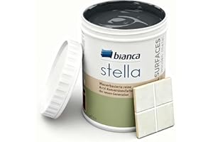 Bianca Stella Fliesenfarbe Ohne Schleifen - Wasserbasierter Parfümierter Fliesenlack für Badezimmer, Küche, Bodenfliesen, Wandfliesen - Anthrazit, Glänzend, Kratzfest, Hochdeckend, 1000ml