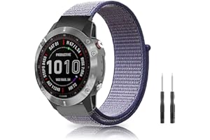 SeNool Correa para Garmin Fenix 7 Pro Solar/Fenix 7/Garmin Epix 2 Pro 47mm, [22mm QuickFit Nylon Muñequeras de Repuesto] Transpirable Banda para Garmin Fenix 6 GPS/6 Pro GPS/5/5 Plus - Azul