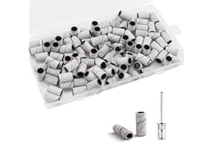 BDFGH 100Ps Small Sanding Bands for Nail Drill, 180/240 Fine Grit Sanding Bands Nail Drill Bits, Electric Nail File 3/32” Professional Bits Cuticle (180 Grit)
