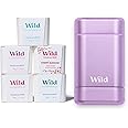 Wild - The Full Monty Starter Kit - Purple Case with Refills in a Variety of Fresh Scents 5 x 40g - Refillable Deodorant & Aluminium Free - Long Lasting Protection - Natural Ingredients