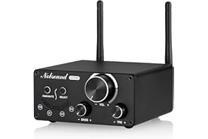 Nobsound A2 PRO - Amplificador digital Hi-Fi Bluetooth 5.0 para escritorio, receptor de audio de graves con doble antena, gran alcance, 130 W × 2 APTX-HD