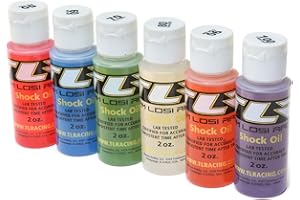 TEAM LOSI RACING TLR Shock Oil 6 Pack (50,60,70,80,90,100 Weight Oils) 2Oz Bottles