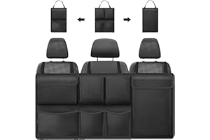 DOEDOEFONG Organisateur de Coffre de Voiture, Multipurpose Pliables Sac de Rangement, Coffre Rangement Voiture, Voiture Rangement, avec 7 Poches Dossier du Siège Suspendu Voiture Coffre pour SUV (Noir)