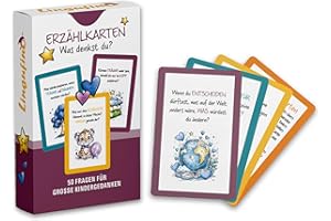 Erzählkarten für Kinder | was denkst du? 50 besondere Fragen zu Gefühlen, Fantasie & Alltag für große Kindergedanken | Gesprächskarten ab 5 | Familie, Kita & Grundschule - Spiel, Reflexion & Bindung