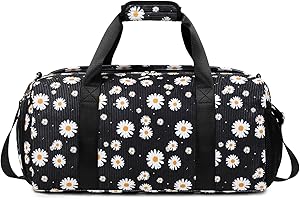 KIMWADALH Daisy Borse Sportiva Bambina Daisy Fiore Tote da Palestra Bambina Borsa da Palestra Ragazze Velluto a Coste Borsa da Sportiva pour Balletto,Ginnastica,Nuoto,Tennis