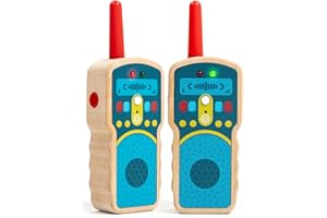 Nene Toys Walkie Talkies de Madera para Niños – Radios Reales de 2 Vías, Alcance 500 m – Push-to-Talk, Canal Único – Haya FSC®, Seguro y Duradero – Juego Interior/Exterior – Idea Regalo 2–8 Años