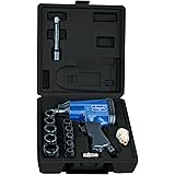 Scheppach Druckluft Schlagschrauber Set, Schlagschrauber, 10 x 1/2" Steckschlüssel (9/10/11/13/14/17/19/22/27mm), Verlängerun