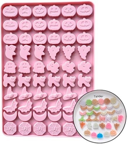 Webake 4 Stampi In Silicone Per Cioccolato Halloween – Zucca, Teschio, Fantasma, Pipistrello