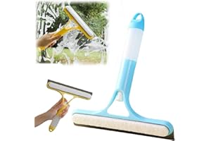 COYCRITER 3 in 1 Window Cleaning Scraper, 2025 New All-Purpose Window Cleaner Tool, Squeegee and Scrubber with Spray, for Windows, Walls,Car Windshields, Bathrooms, Kitchens(Blue）
