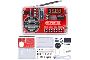 PEMENOL Zestaw do lutowania, zestaw do samodzielnego montażu radia FM ze słuchawkami i cyfrowym wyświetlaczem USB, zestaw elektroniczny dla studentów, do nauki i majsterkowiczów, zestaw lutowniczy