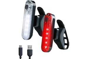 BYKING Bike Lights Front and Back, USB-C Rechargeable Bike Light, 4 LED Lighting Modes & Waterproof, Bright Bicycle Lights Set For Helmet, Cycle, MTB, Scooter and more.
