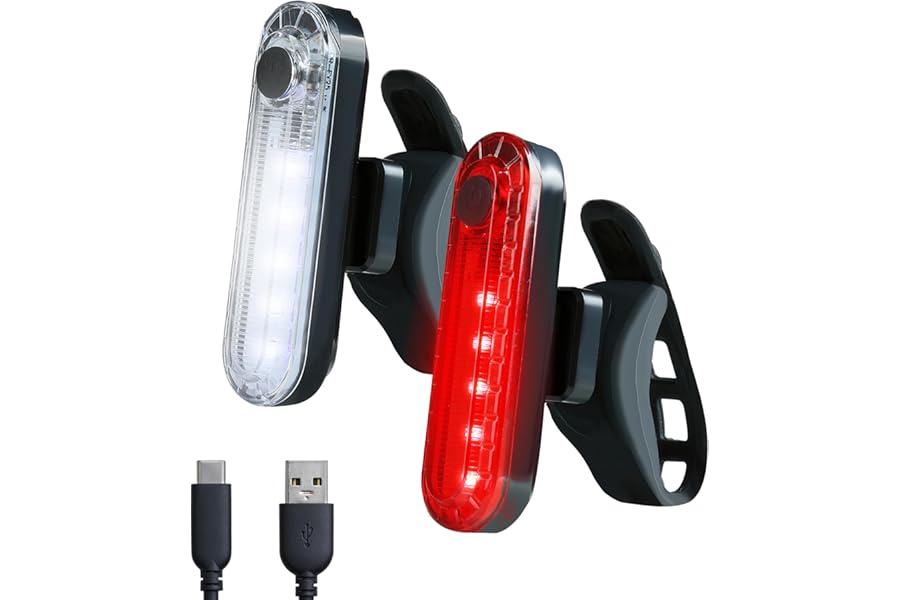 BYKING Bike Lights Front and Back, USB-C Rechargeable Bike Light, 4 LED Lighting Modes & Waterproof, Bright Bicycle Lights Set For Helmet, Cycle, MTB, Scooter and more.