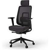 Ergotopia PureBack - Silla ergon&oacute;mica oficina con reposacabezas, reposabrazos 4D y mecanismo de sincronizaci&oacute;n, para oficina