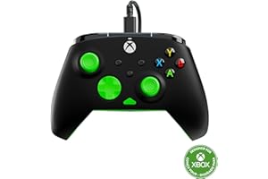 Turtle Beach Rematch Core Negro/Verde - Mando con Cable - con Licencia para Xbox Series XS, Xbox One y PC - Botones de Audio, Motores de vibración y disparadores de Pulso, Cable de 3 m