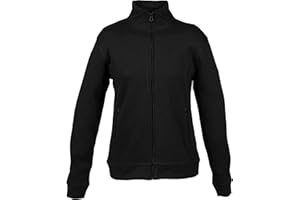 Niscioma Felpa da Lavoro Donna Zip Intera - Felpe Senza Cappuccio Tinta Unita Stampabili, Maglia Tuta Non Felpata Misto Cotone, Collo a Lupetto Zip Corta, Modello Geo