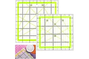 VAGAW Quilting Rulers,2 Pcs Quilting Templates,4.5Inch & 6 Inch Square Acrylic Quilting Ruler,Sewing Ruler With Double Coloured Grid Lines,for Sewing Diy Crafts Patchwork Precision Quilting